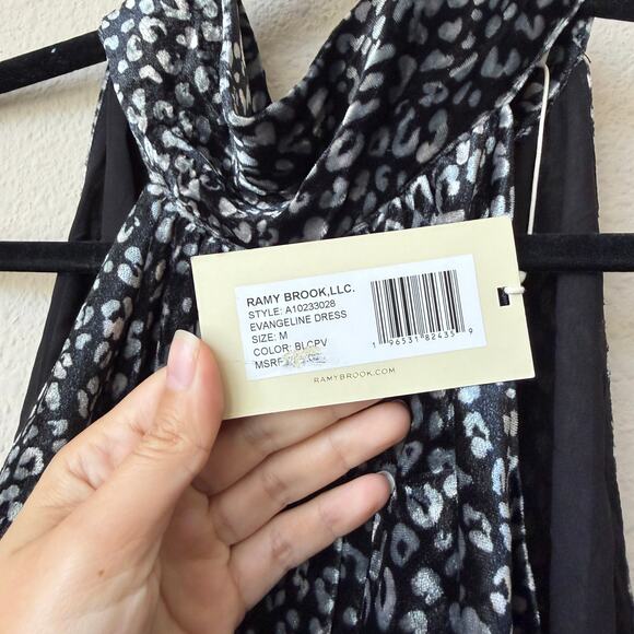 NWT NEW Ramy Brook Evangeline Velvet Leopard Print Dress Size M - Picture 5 of 7